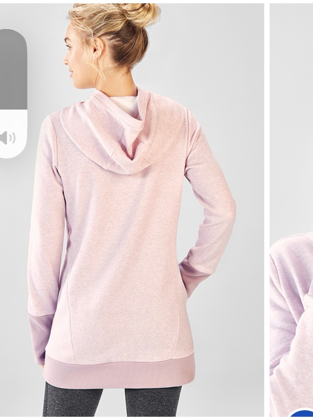 Fabletics Zaylee Heather Pink Cowl-Neck Hoodie - Picture 2 of 11